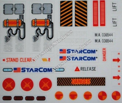 Starcom Skyroller &#39;87 custom stickers labels decals DIE CUT