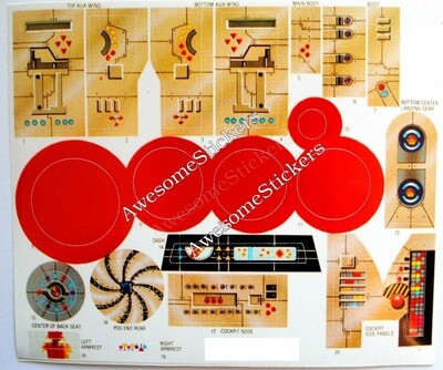 Star Wars B-Wing vintage custom repro B Wing stickers labels decals DIE CUT