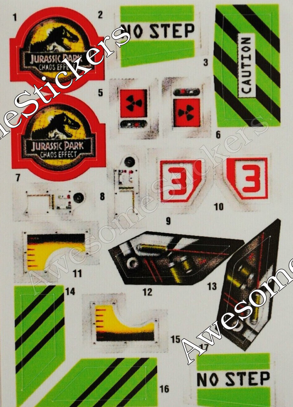 Jurassic Park Land S.A.B.R.E &#39;97 custom repro stickers labels decals DIE CUT