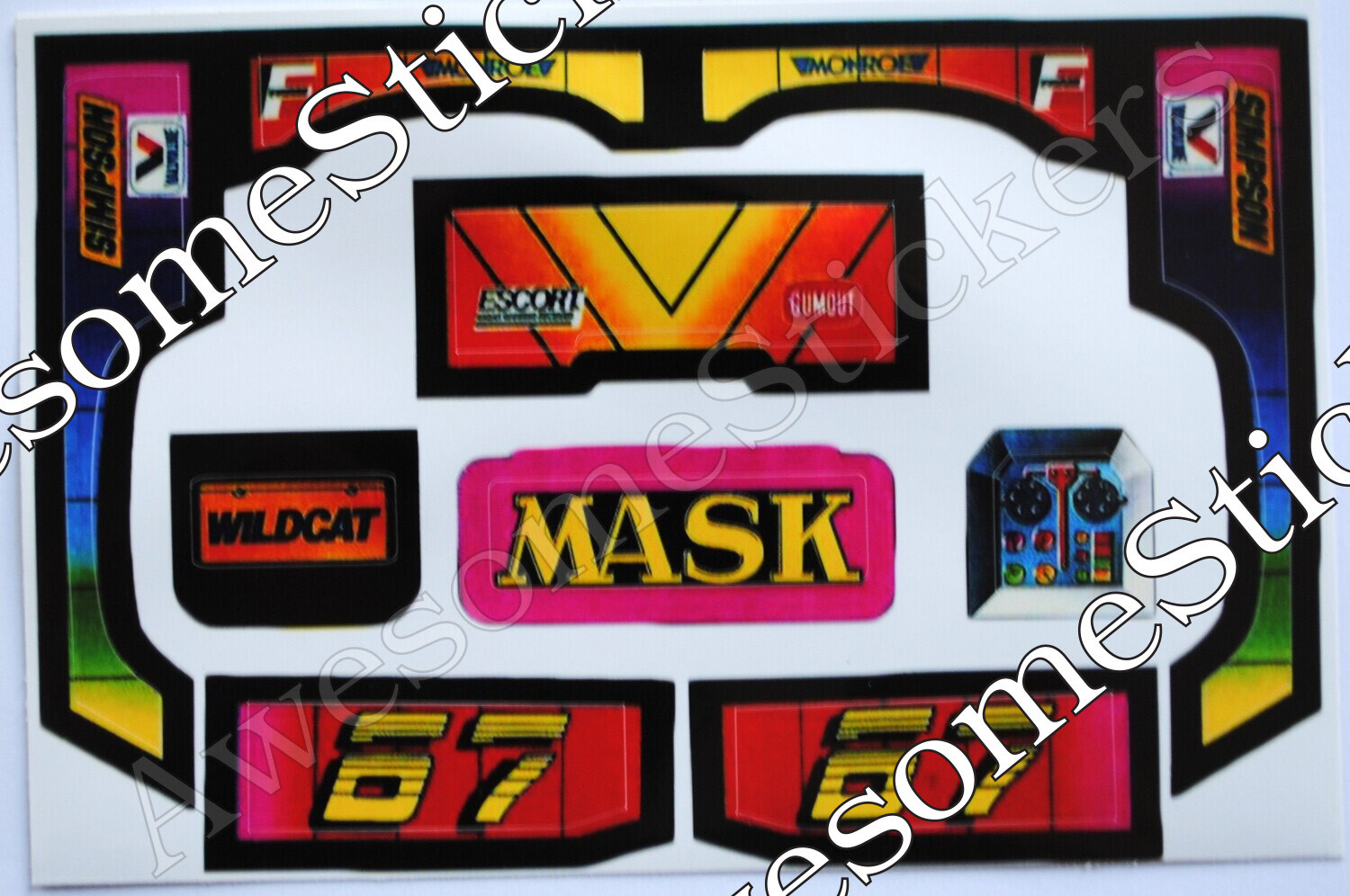 M.A.S.K. Wildcat MASK custom repro stickers...die cut