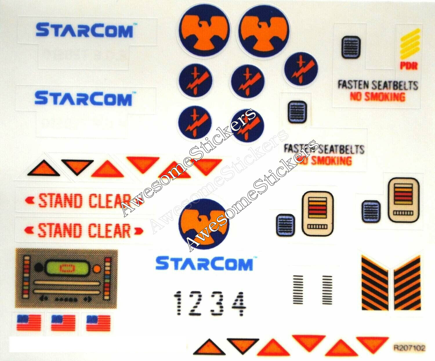 Starcom Tornado Gunship custom stickers labels decals DIE CUT