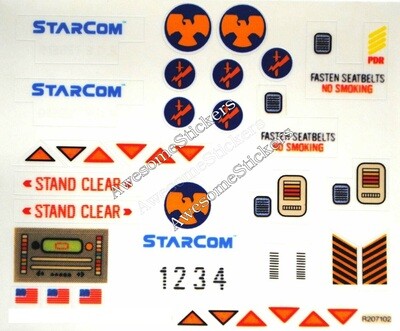 Starcom Tornado Gunship custom stickers labels decals DIE CUT