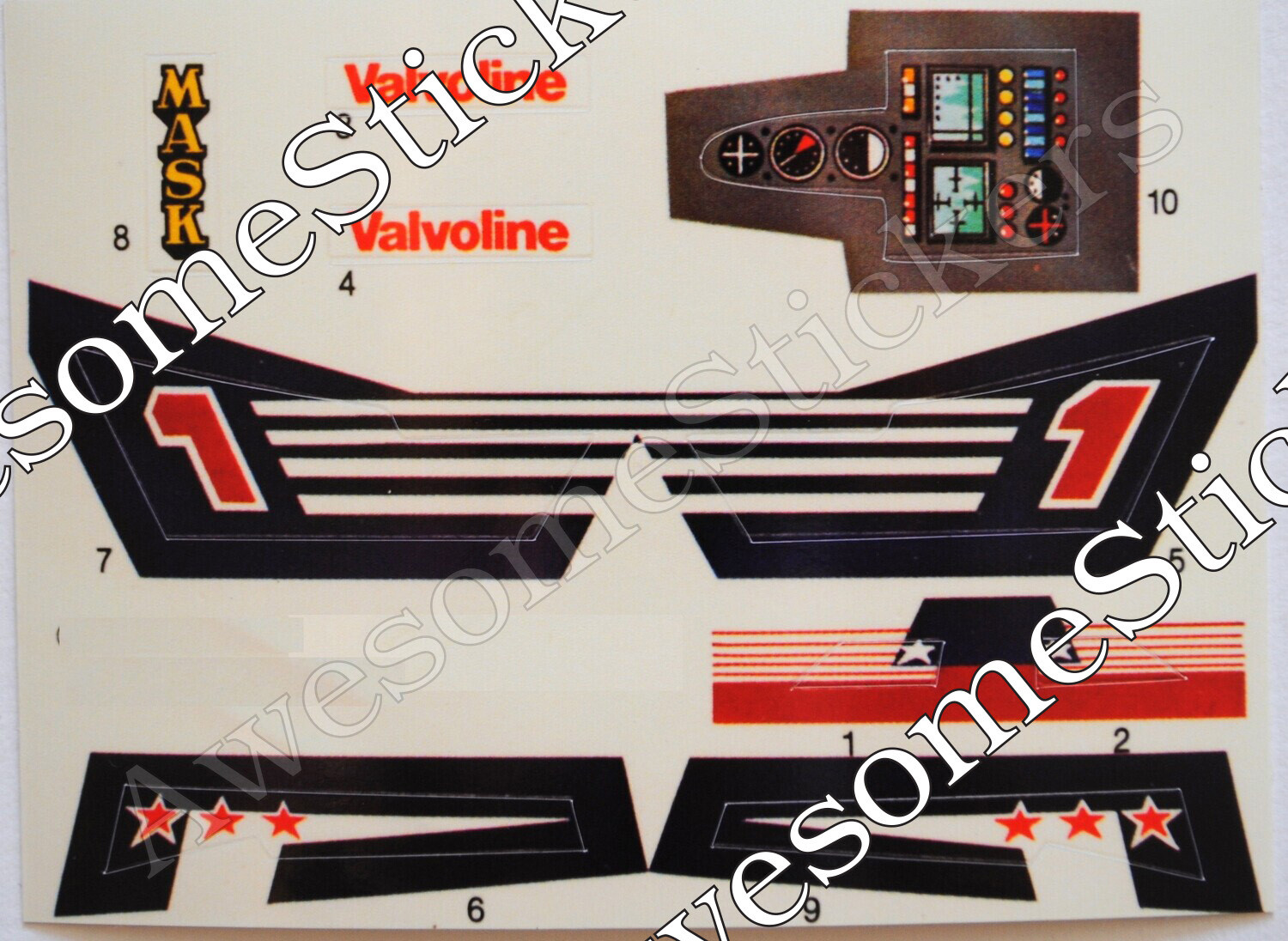 M.A.S.K. Bullet MASK custom repro stickers...die cut