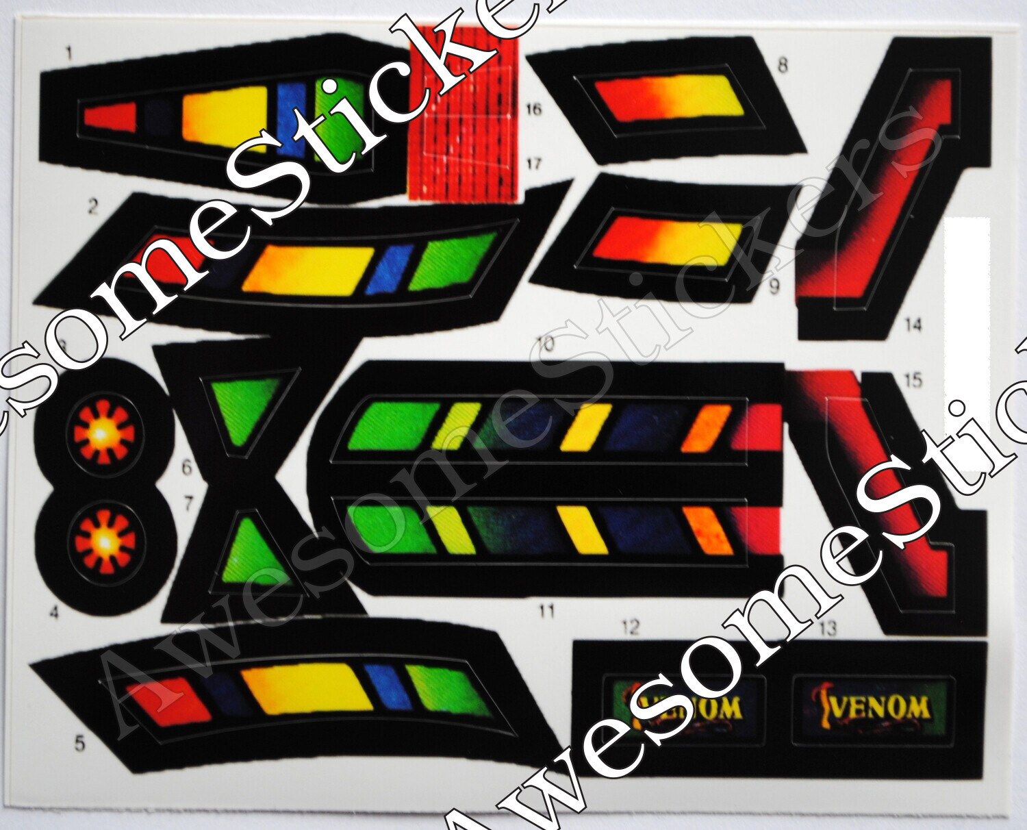 M.A.S.K. Piranha MASK custom repro stickers...die cut