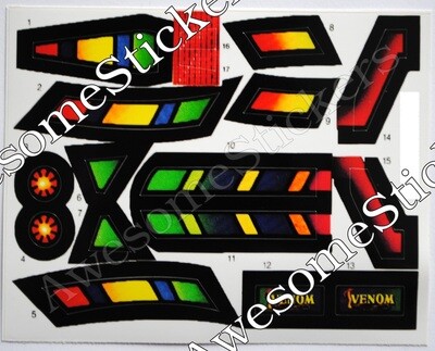 M.A.S.K. Piranha MASK custom repro stickers...die cut