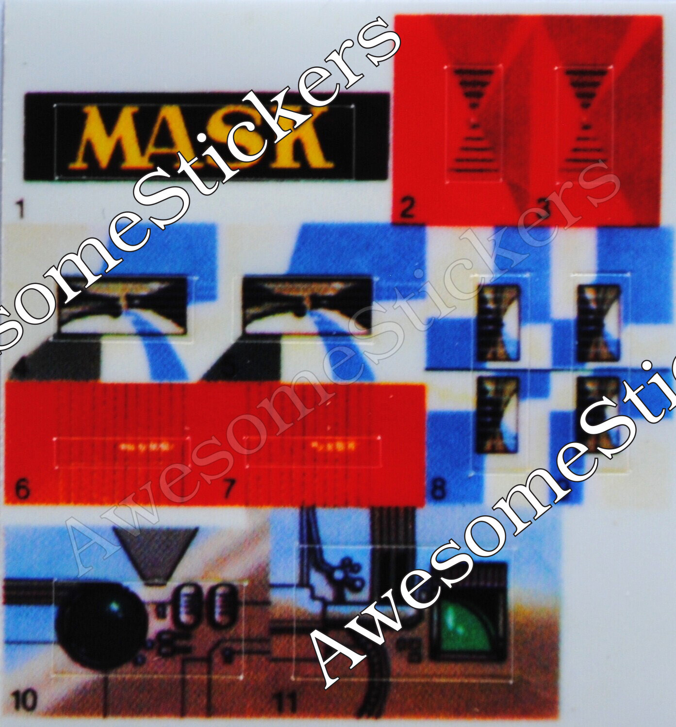 M.A.S.K. Volcano MASK custom repro stickers...die cut