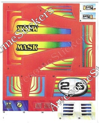 M.A.S.K. Firefly MASK custom repro stickers ...die cut