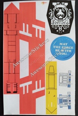 Star Wars X Wing custom stickers labels decals...die cut