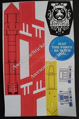 Star Wars X Wing repro custom replacement stickers ...die cut