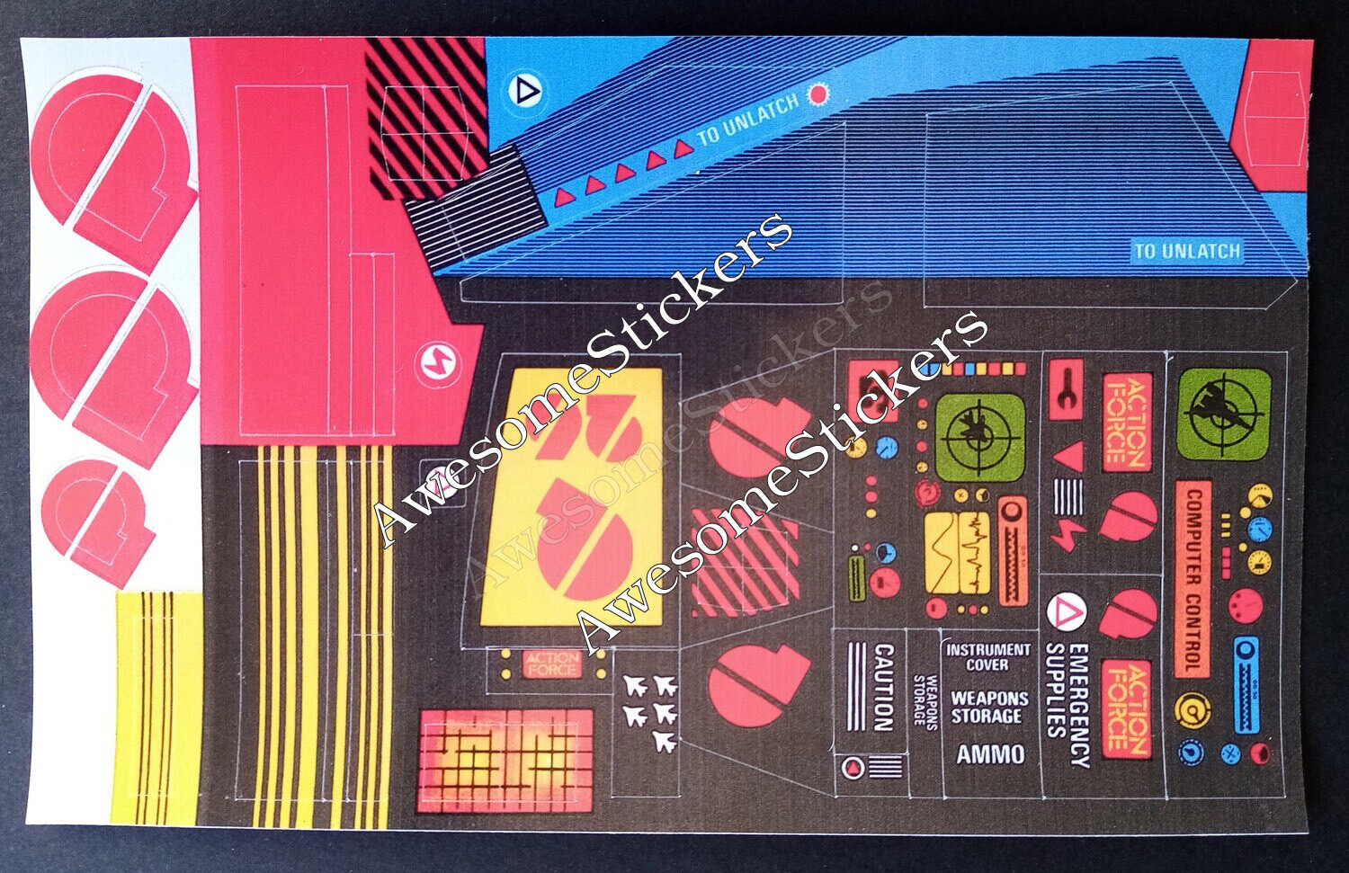 Action Force Swordfish custom repro replacement stickers DIE CUT