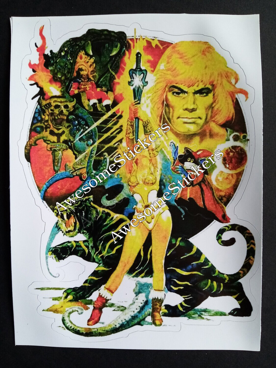 MOTU He Man She Ra Secret of the Sword 17 x 12.5cm custom repro He-Man sticker...die cut