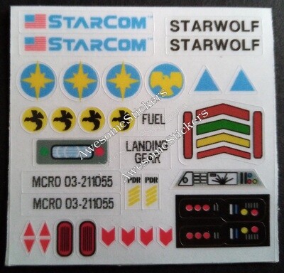 Starcom Starwolf custom repro replacement  stickers DIE CUT