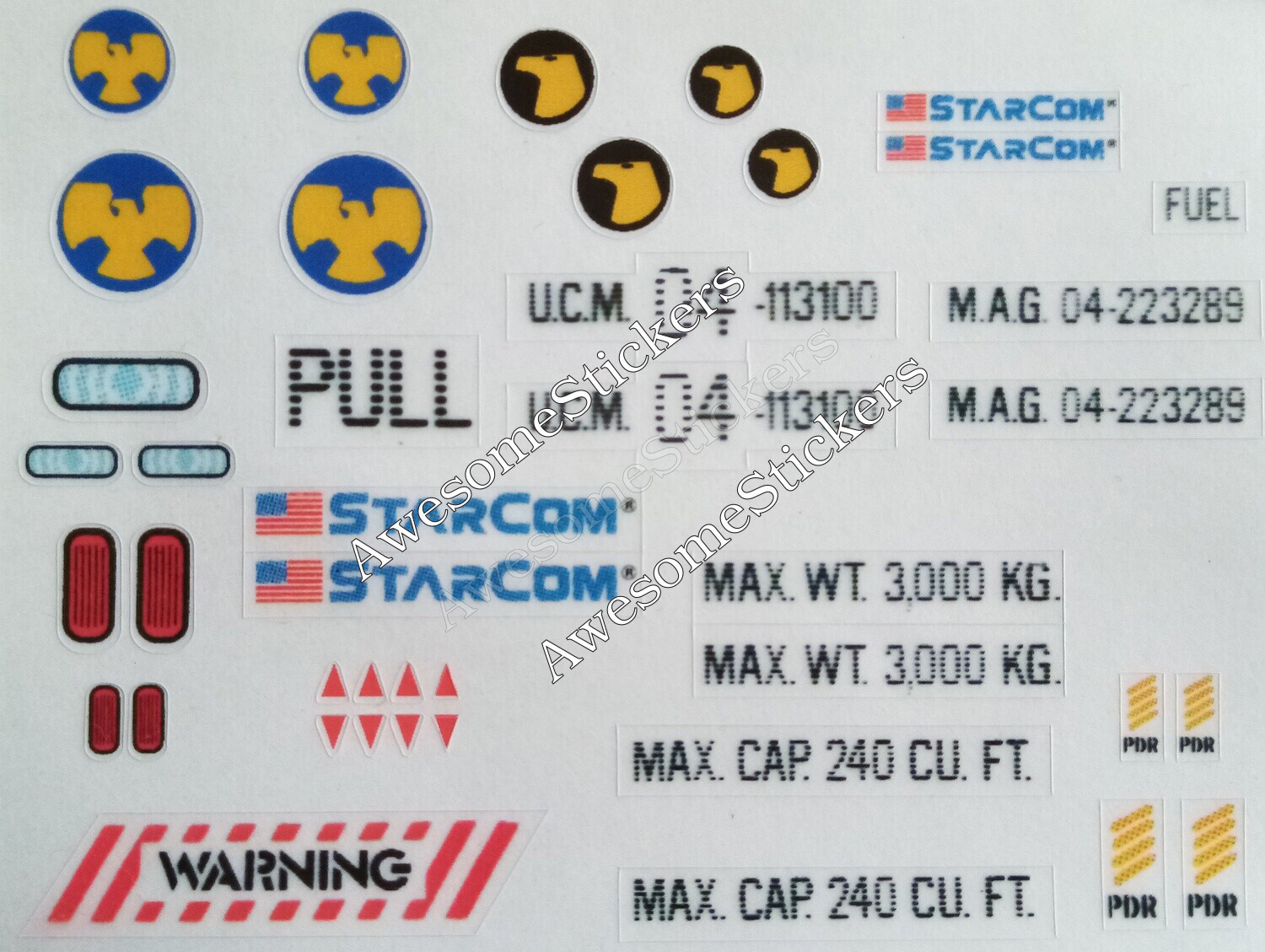 Starcom Battlecrane custom repro replacement stickers DIE CUT