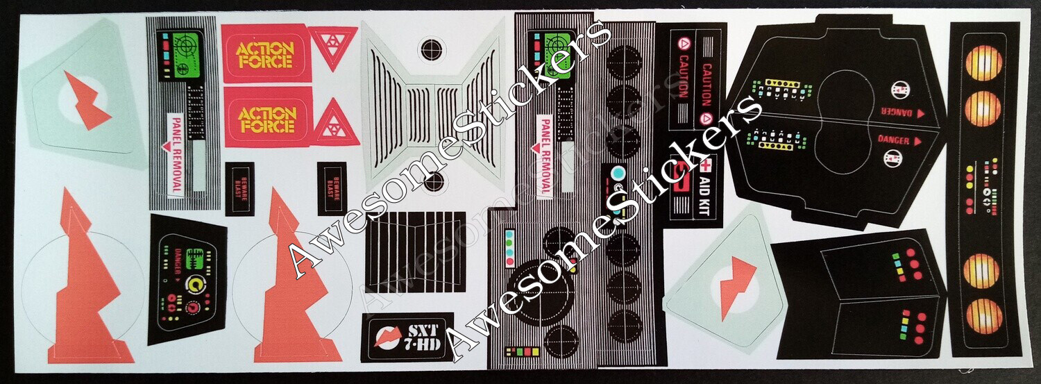 Action Force Cosmic Cruiser custom repro replacement stickers DIE CUT