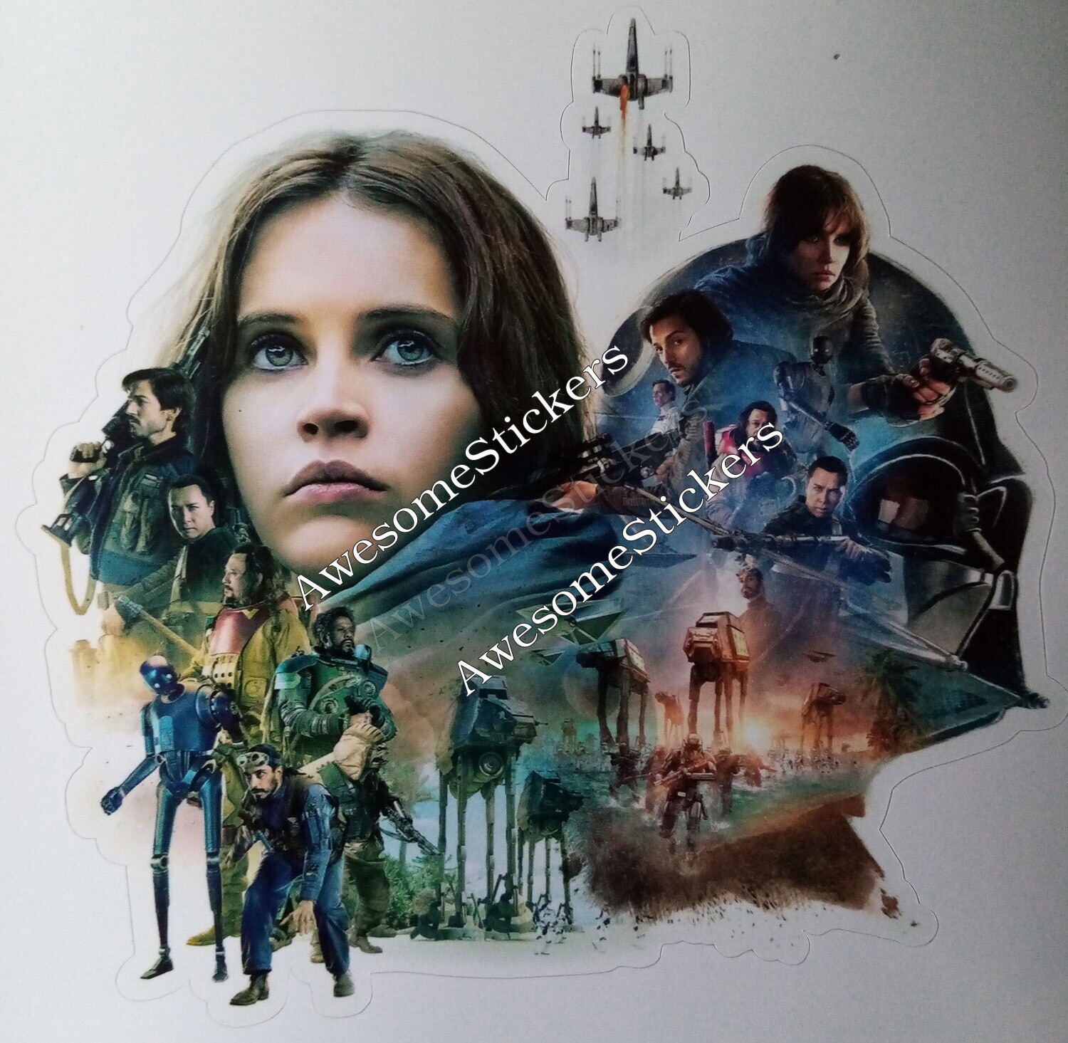 Star Wars Rogue One DIE CUT gloss vinyl custom repro sticker/label/decal