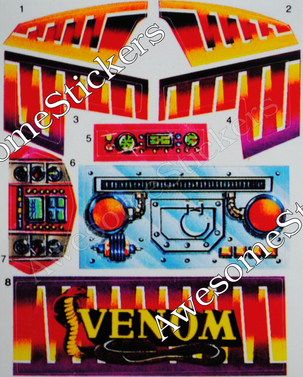 M.A.S.K. Vandal MASK custom repro stickers...die cut