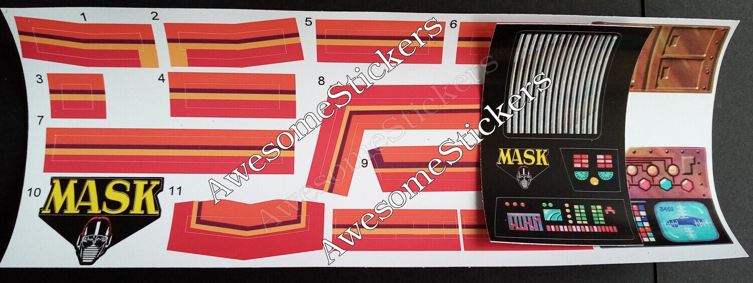 M.A.S.K. Rhino MASK custom repro stickers...die cut