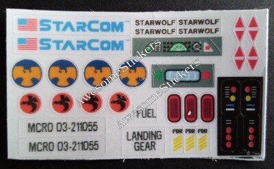 Starcom Starwolf custom repro replacement  stickers DIE CUT