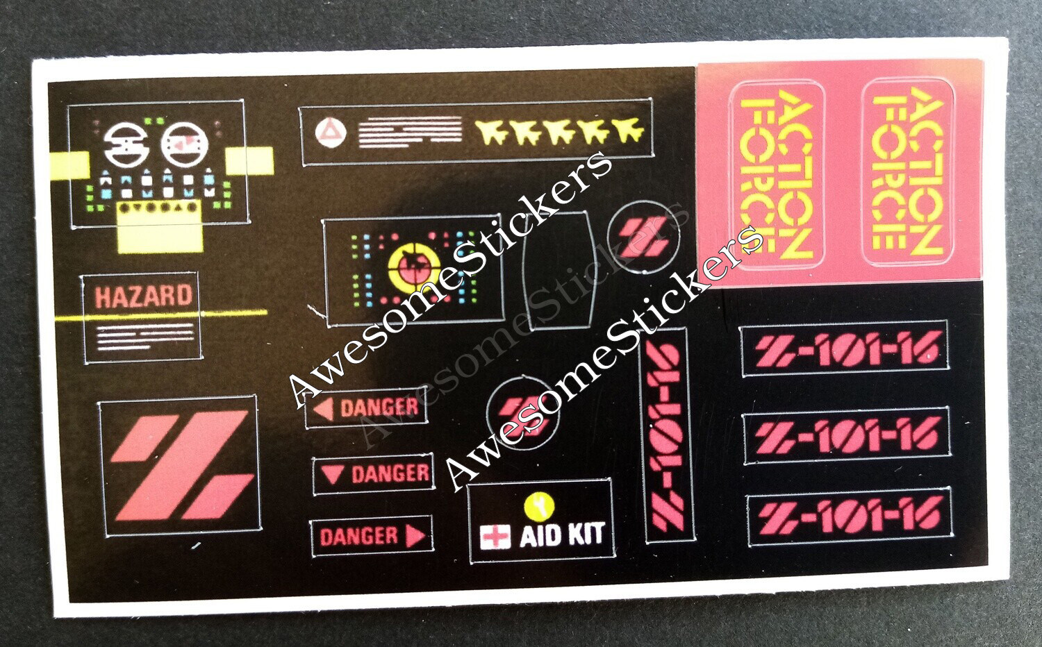 Action Force Z Force Attack Cannon custom repro replacement sticker sheet DIE CUT