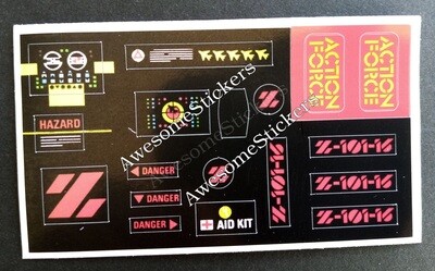Action Force Z Force Attack Cannon custom repro replacement sticker sheet DIE CUT