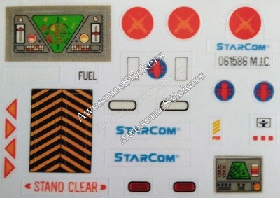 Starcom Missile Fox &#39;90 custom repro replacement stickers DIE CUT
