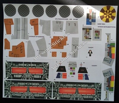 Star Wars Millennium Falcon..vintage custom repro sticker sheet.. DIE CUT