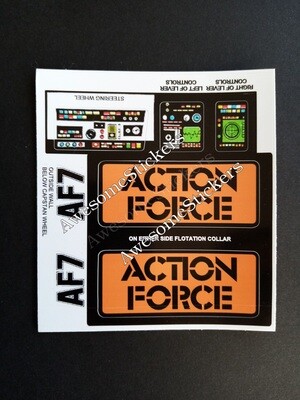 Action Force AF7 custom repro replacement sticker sheet DIE CUT
