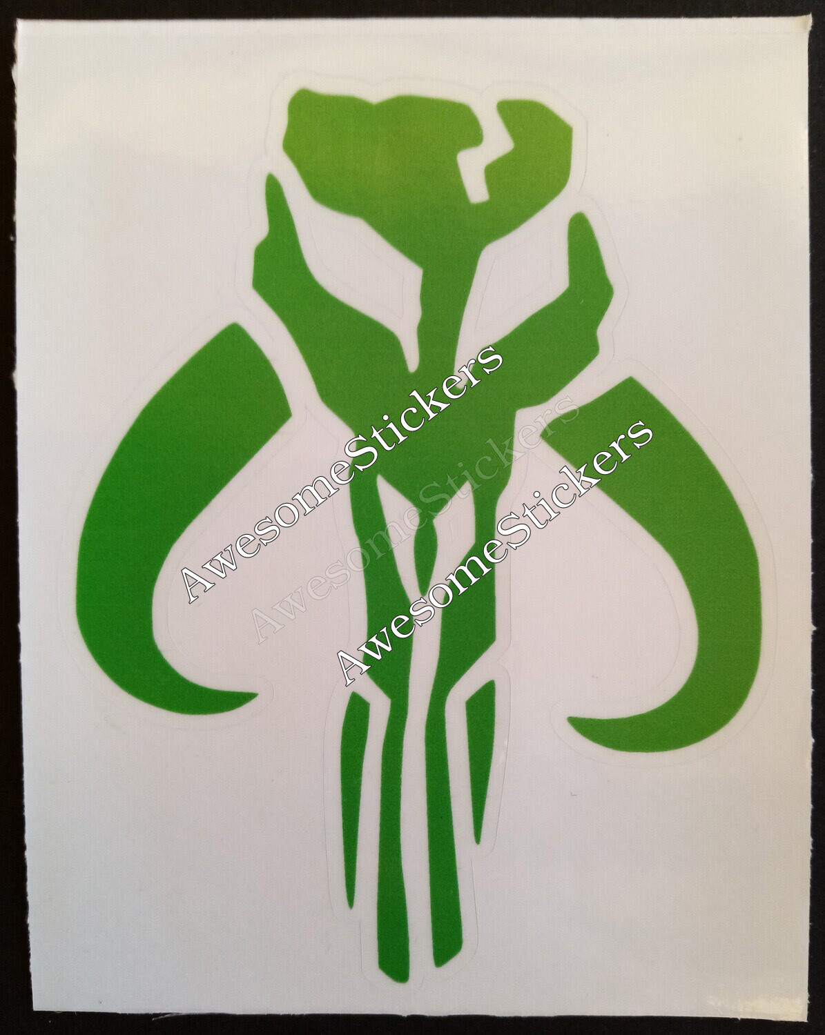 Star Wars The Mandalorian Boba Fett symbol Green custom sticker...Die cut... approx. 10x8 cm