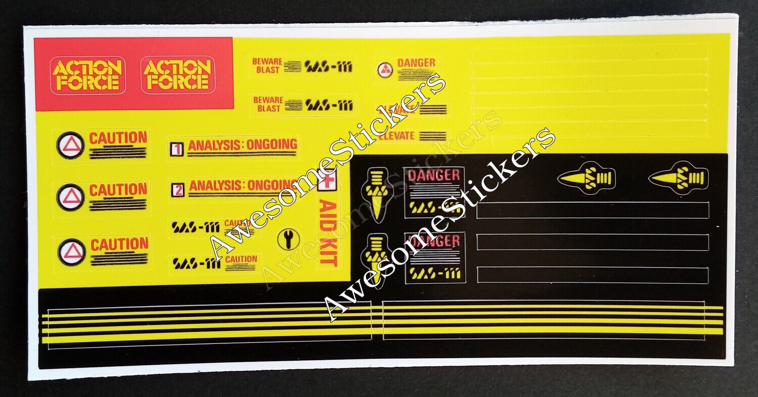 Action Force S.A.S Mobile Missile System custom repro replacement sticker sheet DIE CUT