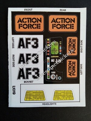 Action Force AF-3 custom repro replacement  stickers DIE CUT AF 3