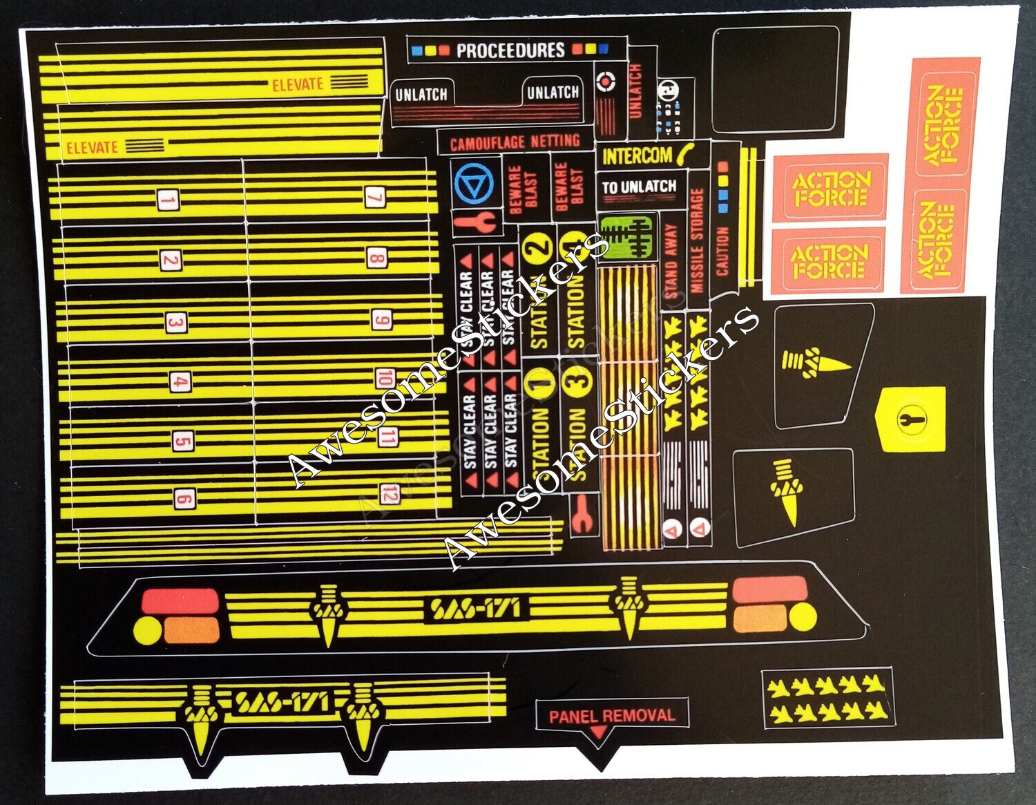 Action Force Wolverine custom repro replacement sticker sheet DIE CUT