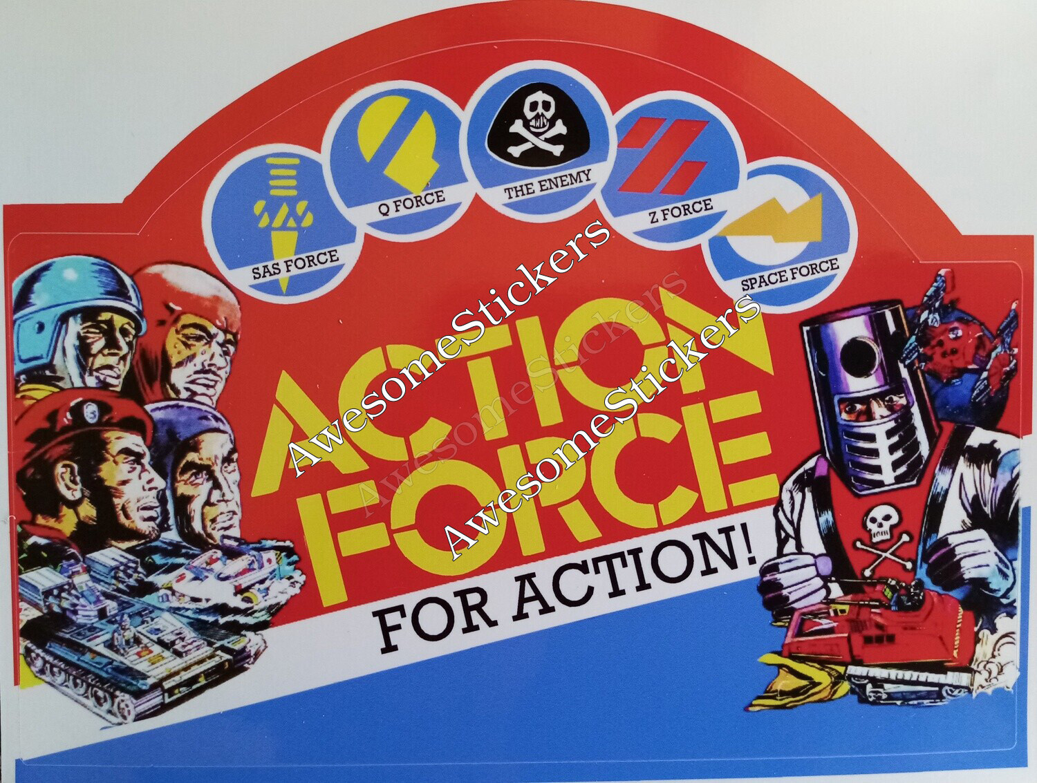 Action Force custom repro sticker DIE CUT approx. 14.5cm x 10cm