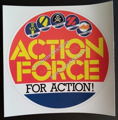 Action Force custom logo 12cm x 12cm sticker DIE CUT