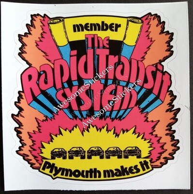 The Rapid Transit System custom repro sticker label decal DIE CUT approx. 10x10 cm