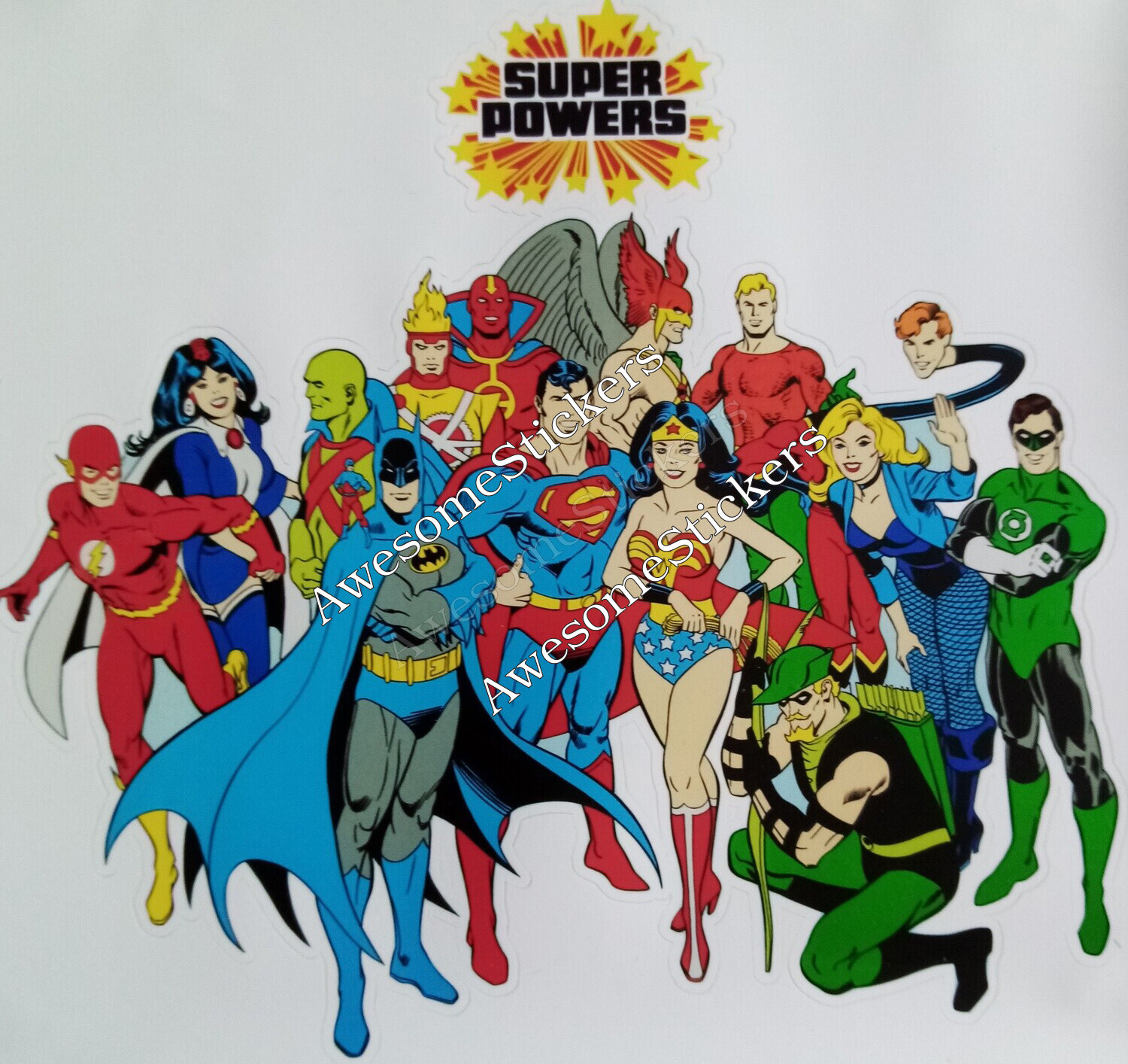 Super Powers vintage custom repro sticker  approx. 20 x 19cm DIE CUT