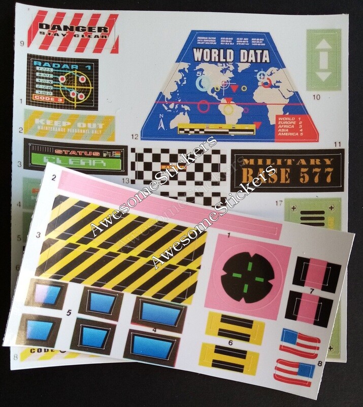 Micro Machines Secret Military Base custom repro stickers DIE CUT