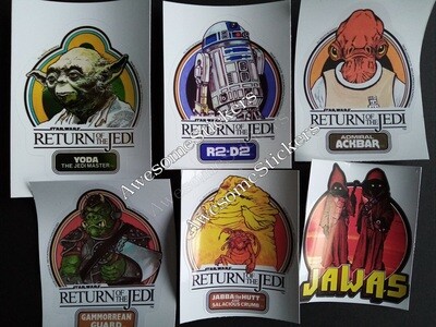 Star Wars set of 6 custom stickers DIE CUT