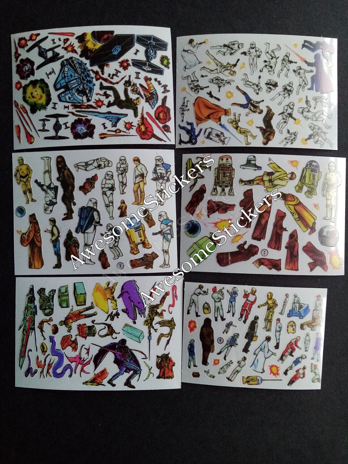 Star Wars vintage style custom repro stickers DIE CUT