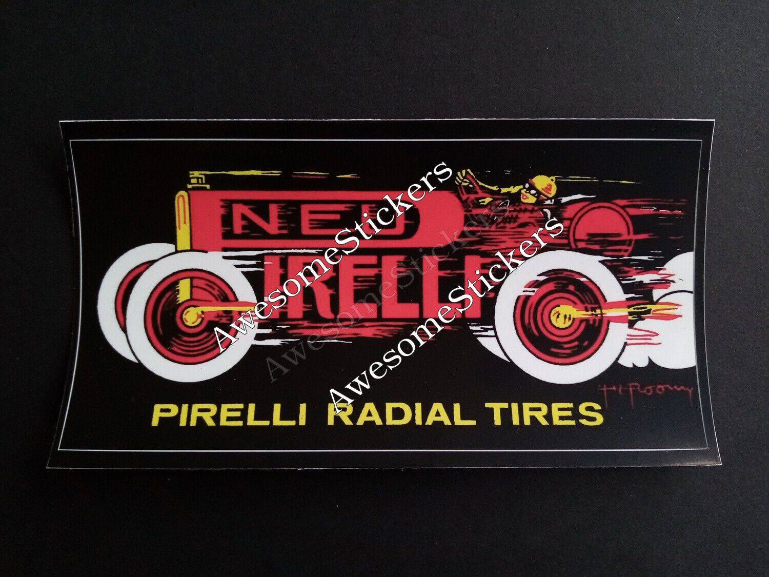 Pneu Pirelli custom repro sticker label decal DIE CUT 14.5x7 cm