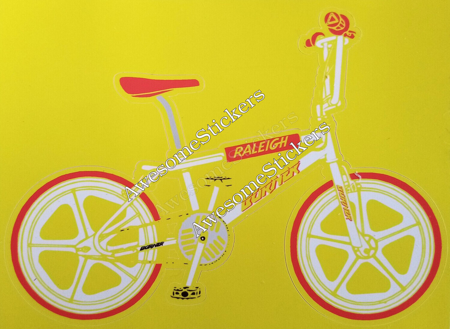 Raleigh Burner BMX retro custom sticker sheet DIE CUT