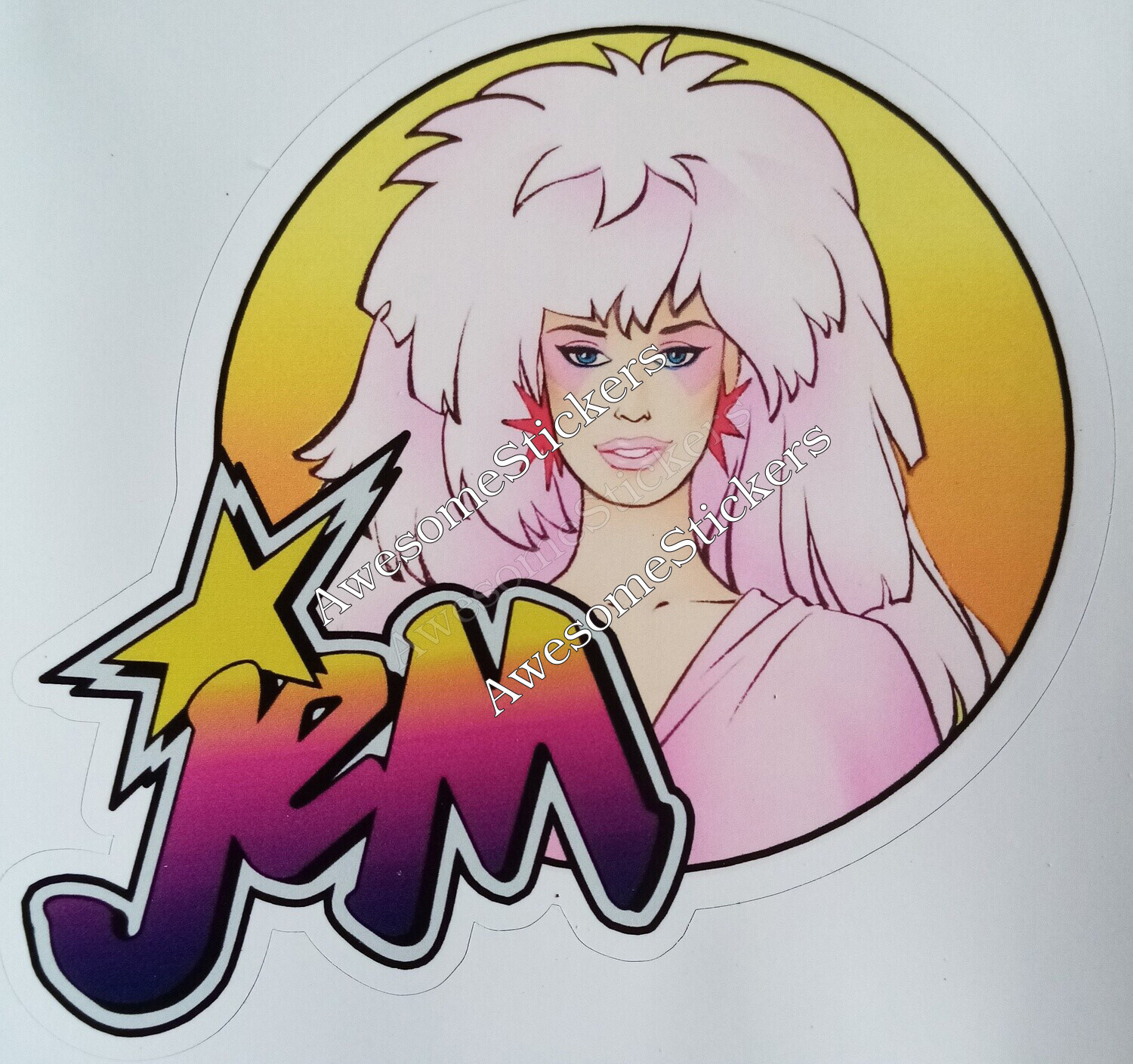 Jem custom repro fun sticker 9x9cm	DIE CUT