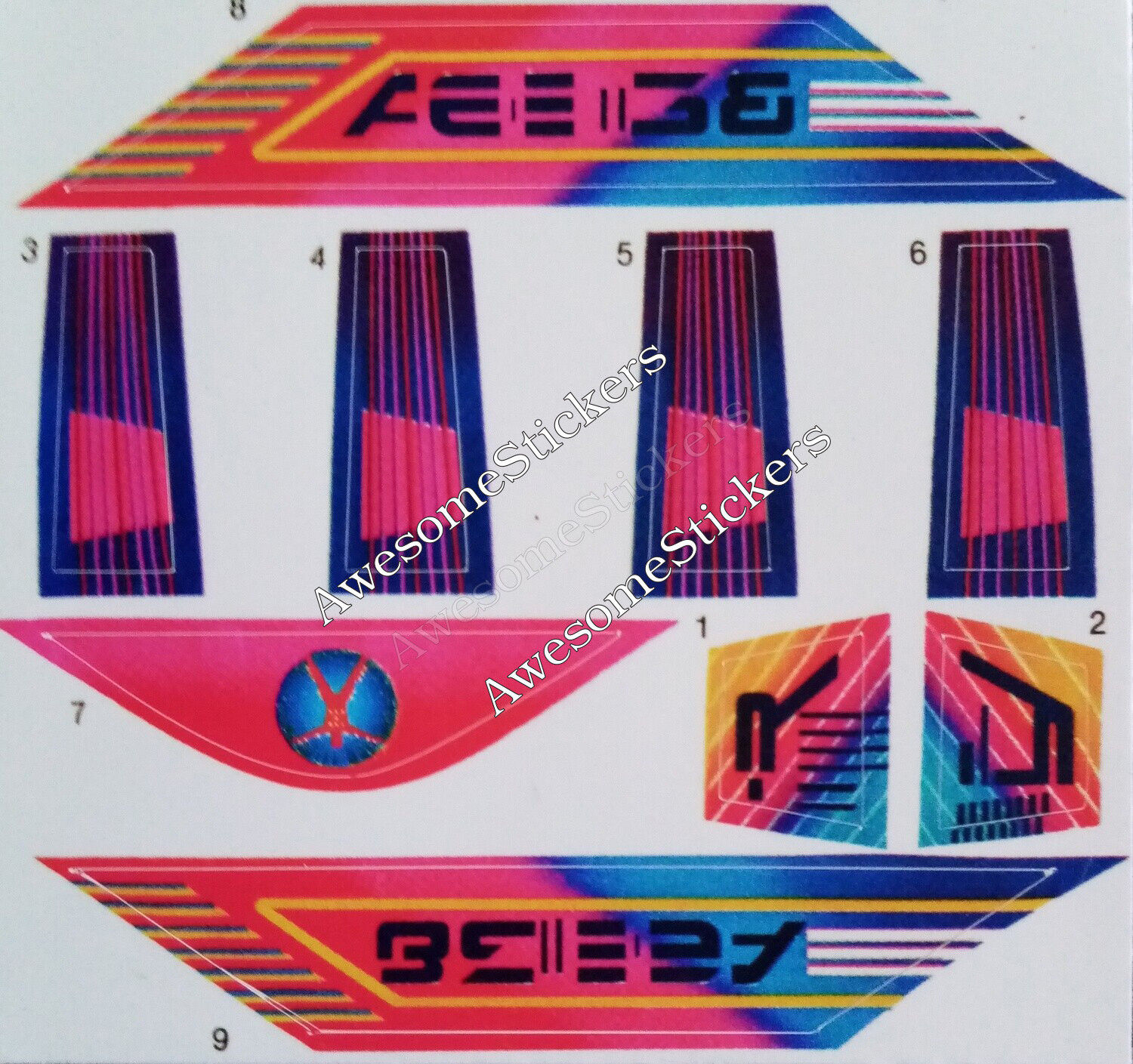 The Centurions Orbital Interceptor custom repro sticker sheet DIE CUT