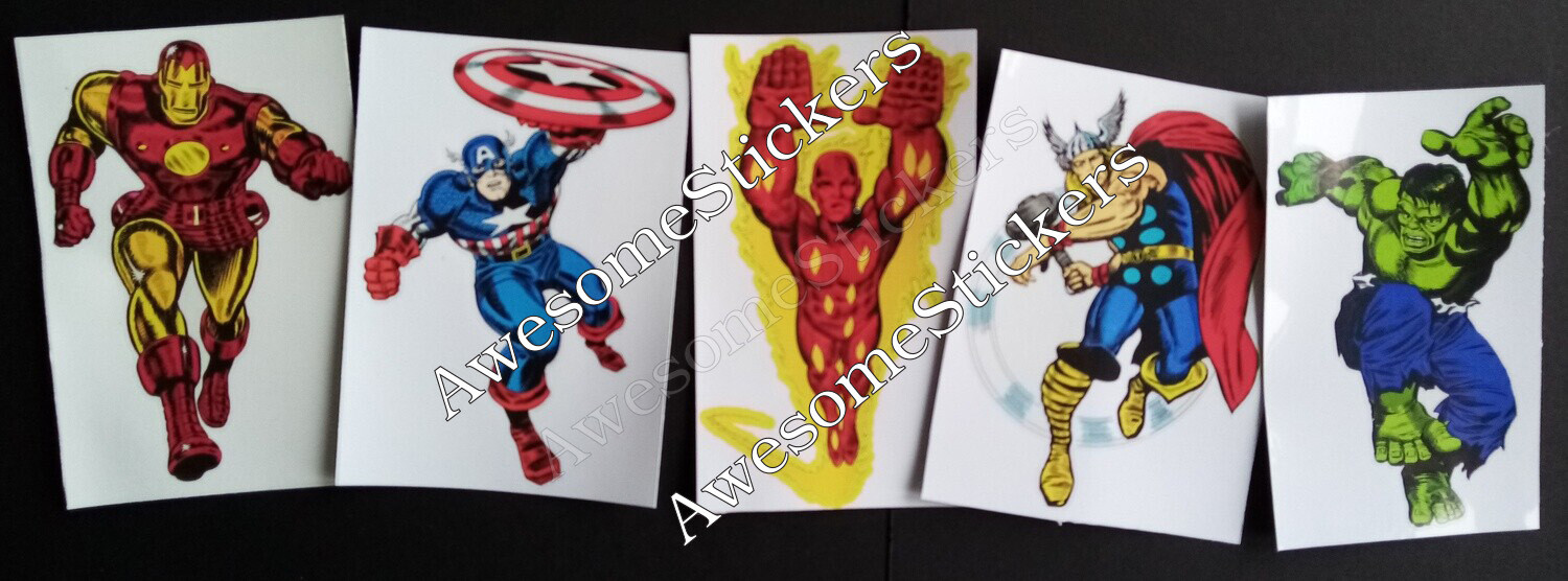 MARVEL Classic characters DIE CUT custom repro gloss vinyl stickers