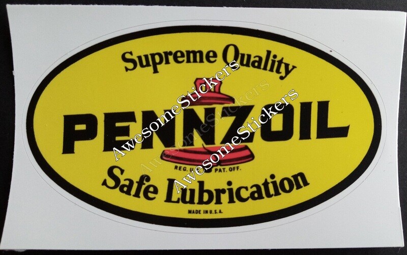 Pennzoil custom repro sticker label decal DIE CUT 10x6 cm