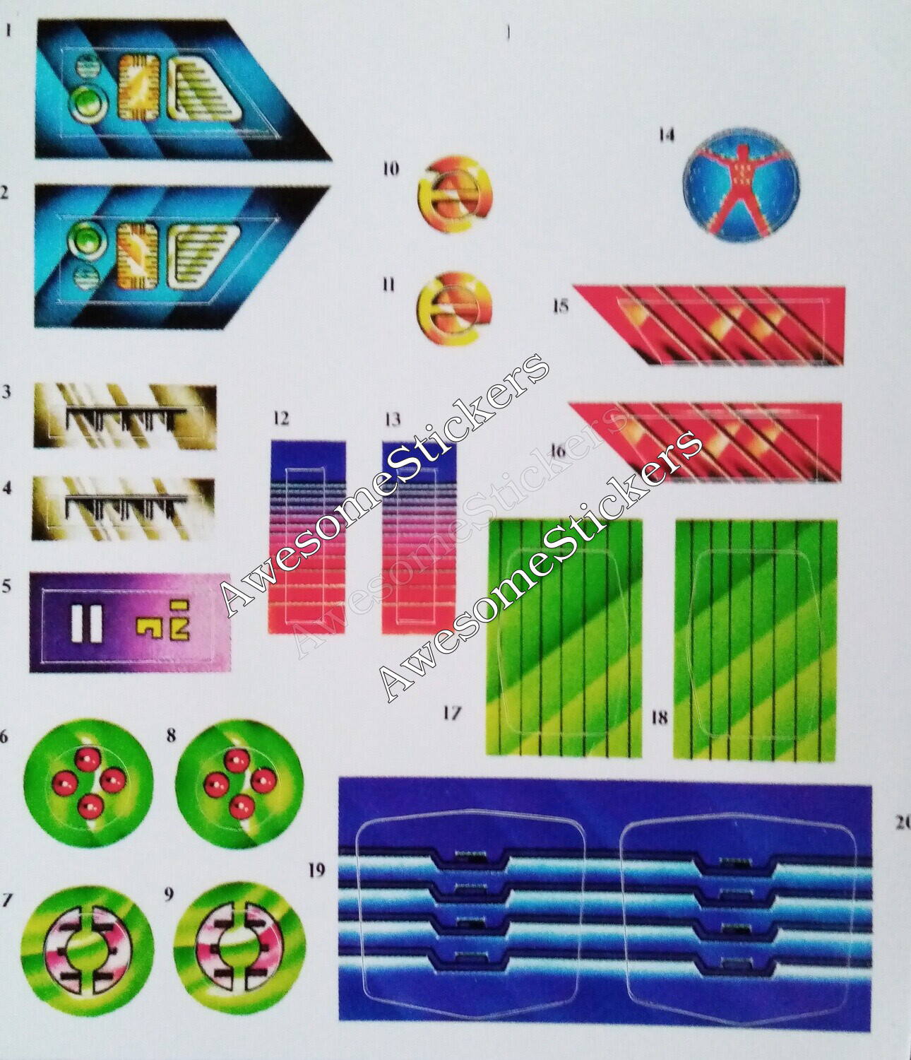 The Centurions Hornet custom repro sticker sheet DIE CUT