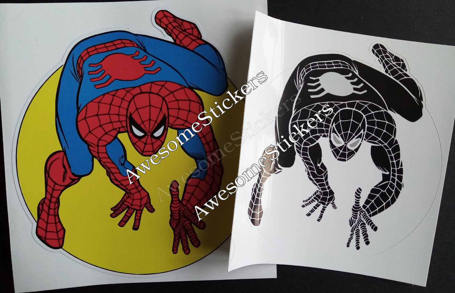 Spider Man vintage custom stickers approx. 12 x 12.5cm... DIE CUT