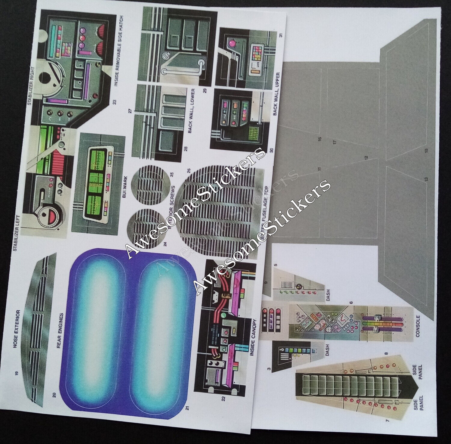 Star Wars Imperial Shuttle vtg custom repro stickers labels decals DIE CUT