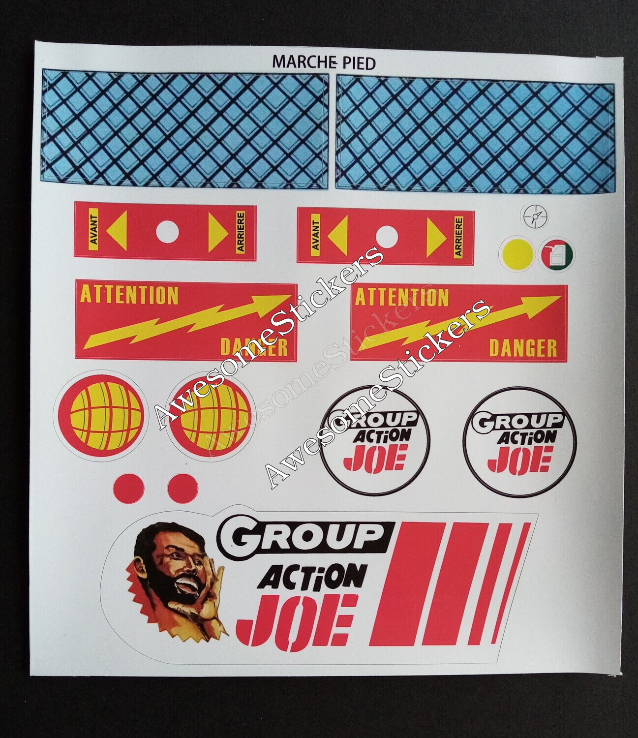 Action Joe Power Hog + windshield custom repro replacement sticker sheet DIE CUT