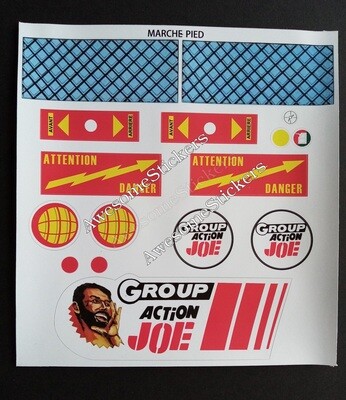 Action Joe Power Hog + windshield custom repro replacement sticker sheet DIE CUT