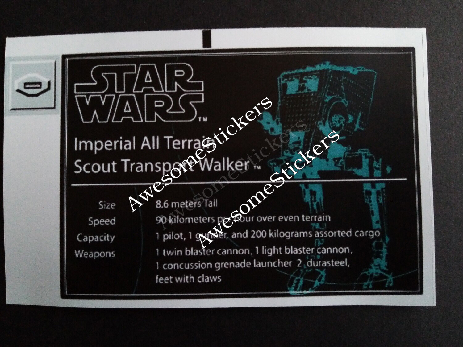 LEGO Star Wars At St custom repro sticker At-St DIE CUT